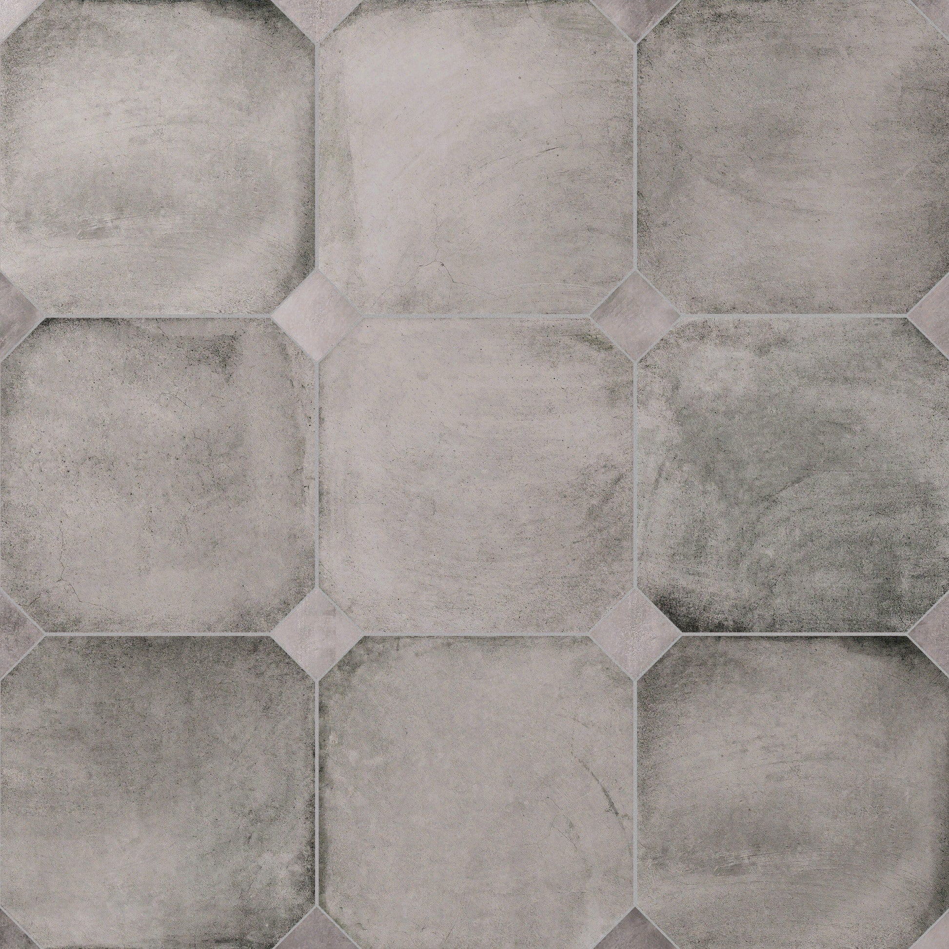 Affinity Tile Laverton Octagon Gris with Taco Gris 8-in x 8-in Matte Porcelain Cement look Multi-shaped Floor and Wall Tile product image