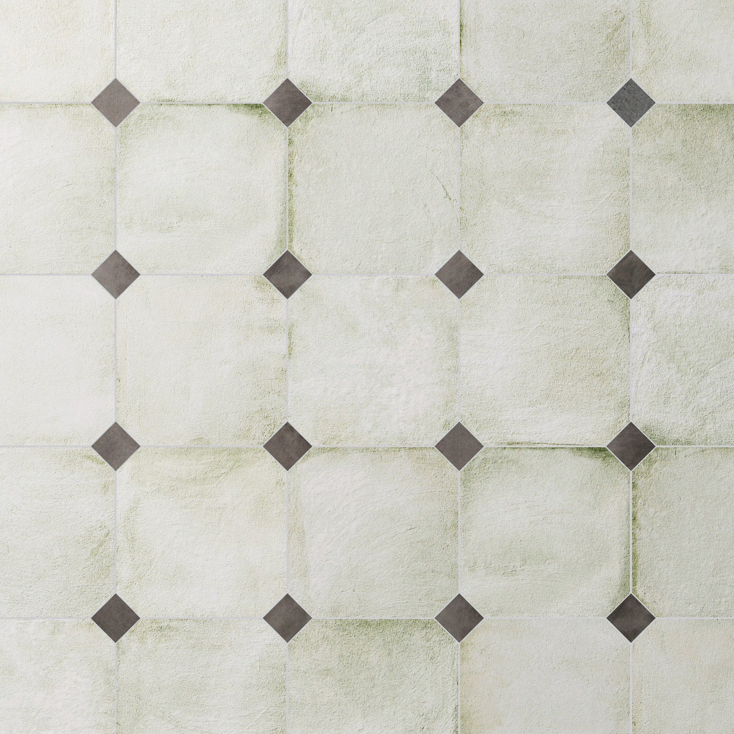 Affinity Tile Laverton Octagon Nieve with Taco Grafito 8-in x 8-in Matte Porcelain Cement look Multi-shaped Floor and Wall Tile product image