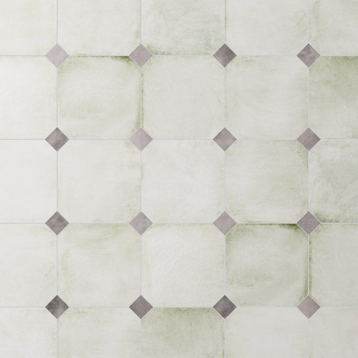 Affinity Tile Laverton Octagon Nieve with Taco Gris 8-in x 8-in Matte Porcelain Cement look Multi-shaped Floor and Wall Tile product image