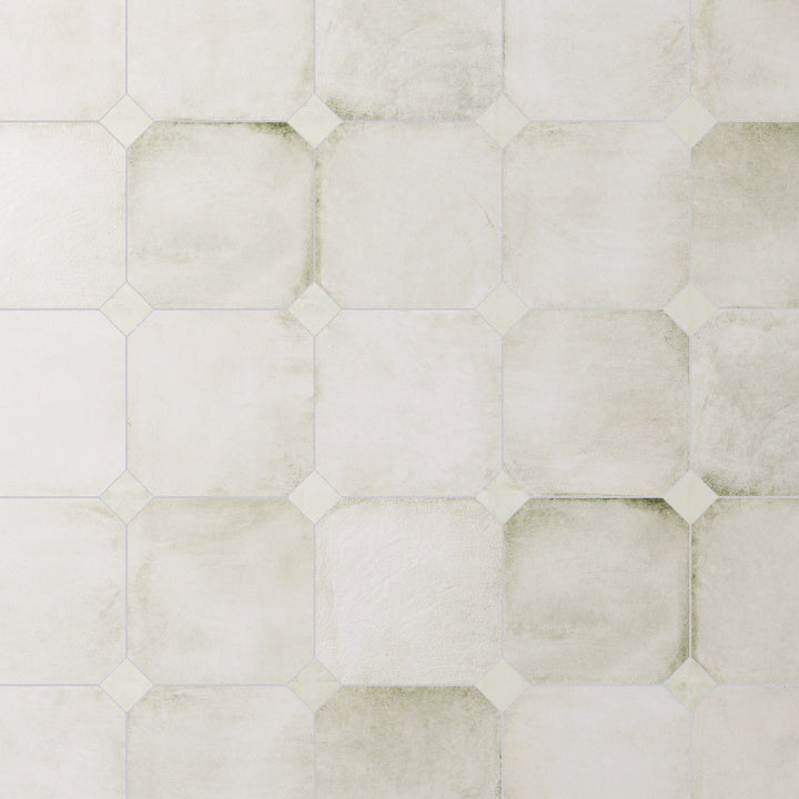 Affinity Tile Laverton Octagon Nieve with Taco Nieve 8-in x 8-in Matte Porcelain Cement look Multi-shaped Floor and Wall Tile product image