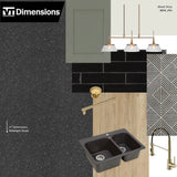 VT Dimensions Formica 8-ft Midnight Stone Etchings Straight Laminate Kitchen Countertop with Integrated Backsplash
