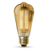 Feit Electric 100-Watt Equivalent ST19 Dimmable LED Amber Glass Vintage Edison Light Bulb With Straight Filament Warm White (12-Pack)