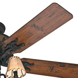 Hunter Adirondack 52-in Brittany Bronze Incandescent Indoor Ceiling Fan with Light, 5-Blade