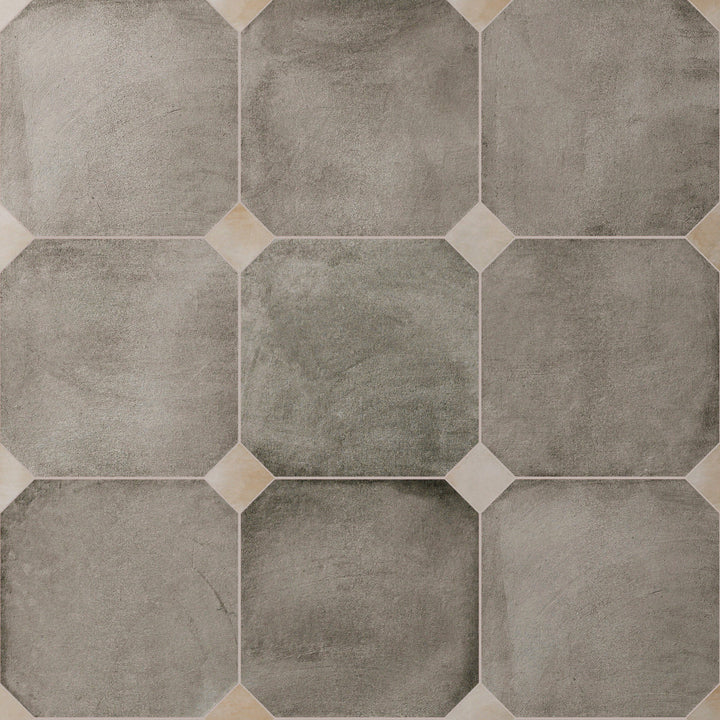Affinity Tile Laverton Octagon Grafito with Taco Arena 8-in x 8-in Matte Porcelain Cement look Multi-shaped Floor and Wall Tile product image