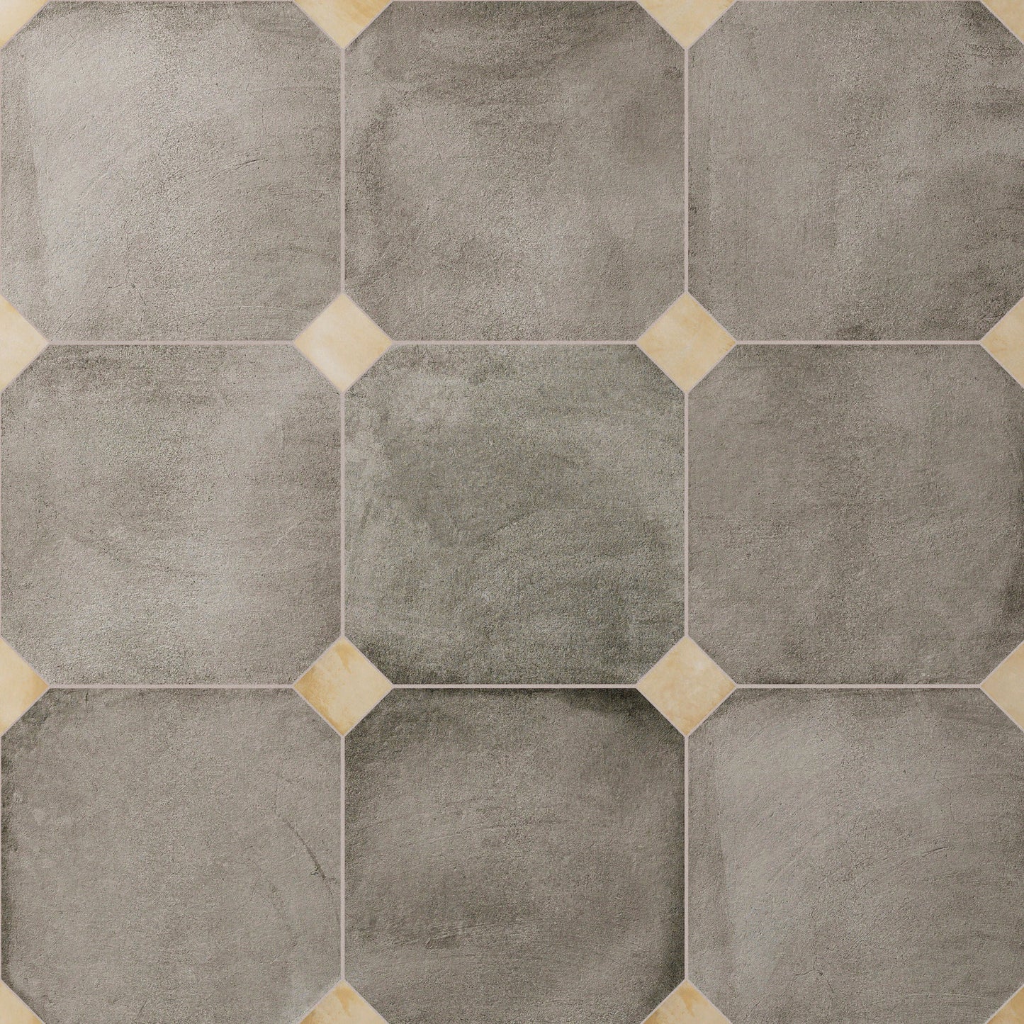 Affinity Tile Laverton Octagon Grafito with Taco Beige 8-in x 8-in Matte Porcelain Cement look Multi-shaped Floor and Wall Tile product image