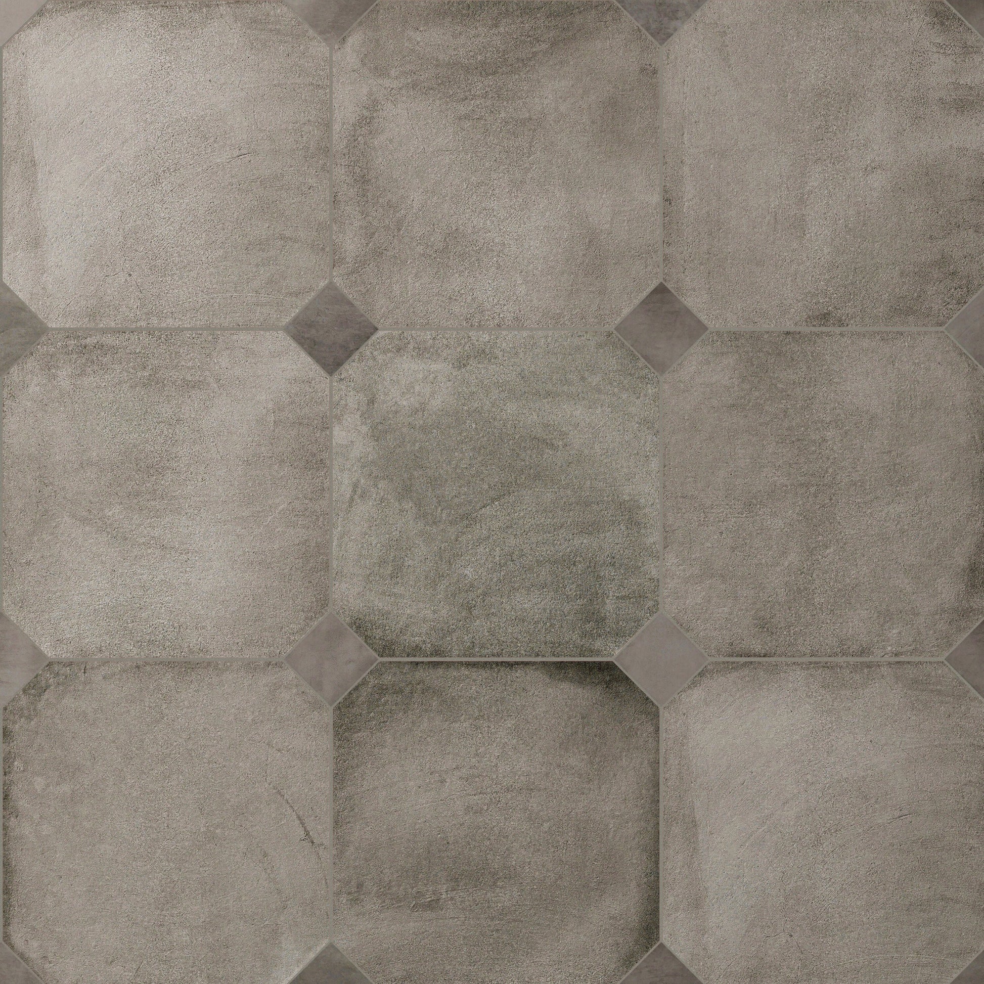 Affinity Tile Laverton Octagon Grafito with Taco Grafito 8-in x 8-in Matte Porcelain Cement look Multi-shaped Floor and Wall Tile product image