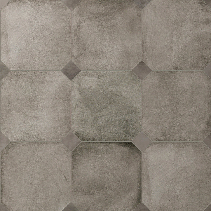 Affinity Tile Laverton Octagon Grafito with Taco Grafito 8-in x 8-in Matte Porcelain Cement look Multi-shaped Floor and Wall Tile product image