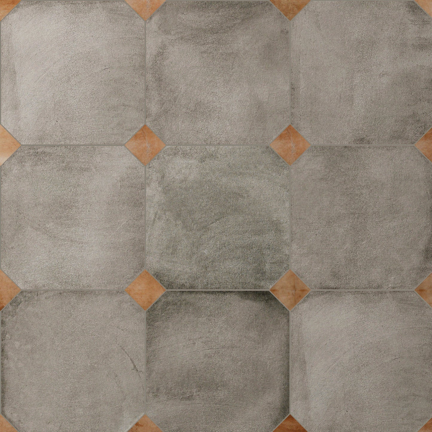 Affinity Tile Laverton Octagon Grafito with Taco Natural 8-in x 8-in Matte Porcelain Cement look Multi-shaped Floor and Wall Tile product image