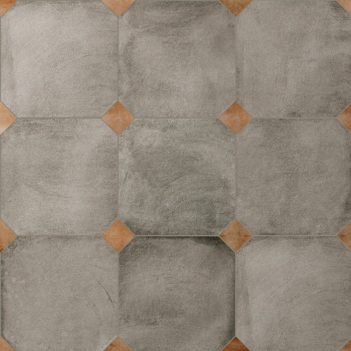 Affinity Tile Laverton Octagon Grafito with Taco Natural 8-in x 8-in Matte Porcelain Cement look Multi-shaped Floor and Wall Tile product image