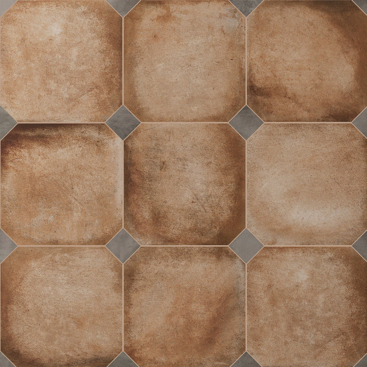 Affinity Tile Laverton Octagon Natural with Taco Grafito 8-in x 8-in Matte Porcelain Cement look Multi-shaped Floor and Wall Tile product image