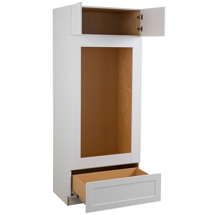 Cambridge Shaker Ready-to-Assemble 33x84x24.5 in. Base Double Oven Cabinet w/ 2 Soft Close Doors & Drawer in White