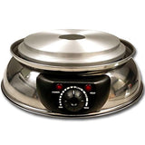 Shabu 7.75 in. Stainless Steel Electric Wok Mongolian Hot Pot with Broiler
