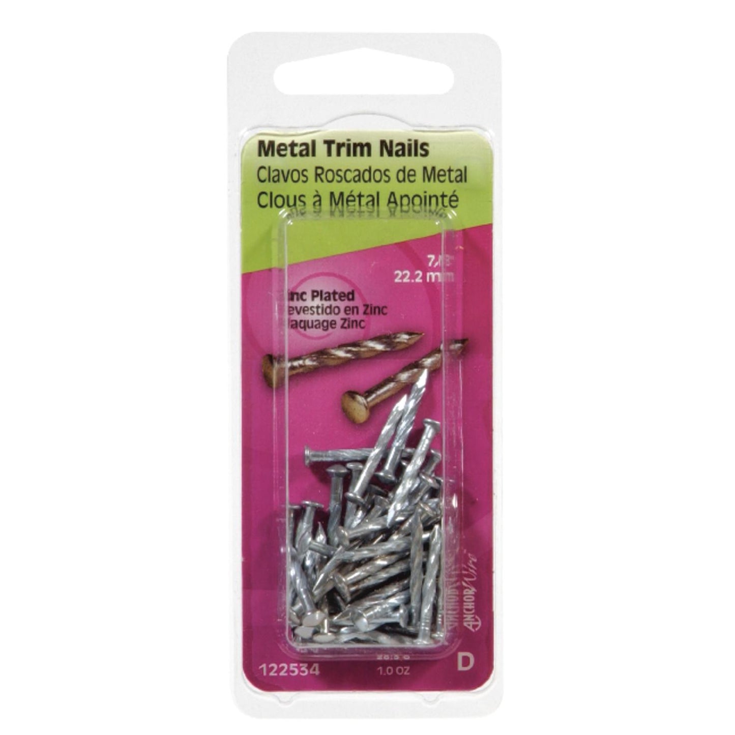Hillman 7/8 in. Trim Zinc-Plated Steel Nail, Flat Head (1 oz)
