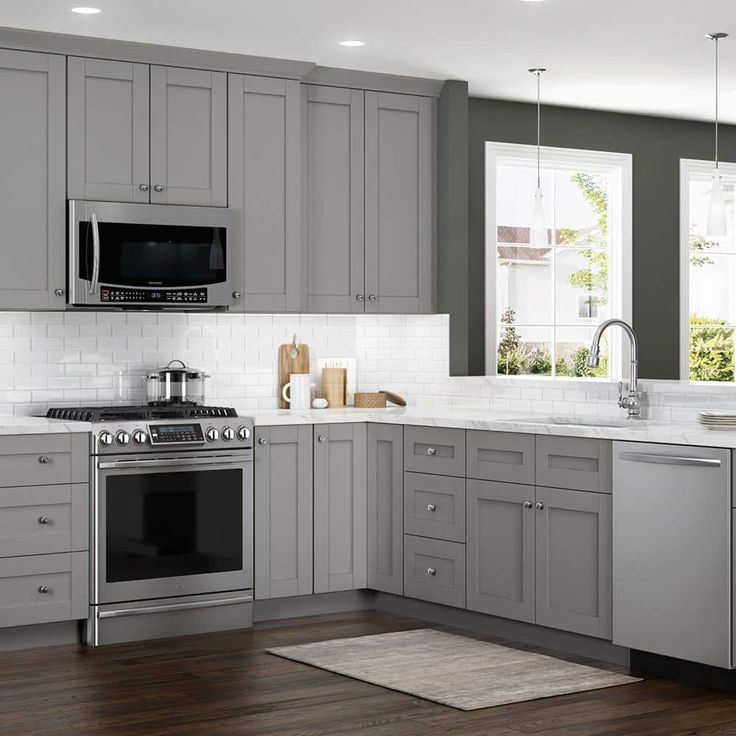 Home Decorators Collection Washington Veiled Gray Plywood Shaker Assembled Vanity Sink Base Kitchen Cabinet Sft Cls 36 in W x 21 in D x 34.5 in H