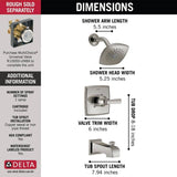 Delta Ashlyn Stainless 1-Handle Bathtub and Shower Faucet