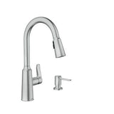 Moen Edwyn Spot Resist Stainless 1-Handle Deck Mount Pull-Down Handle/Lever Commercial/Residential Kitchen Faucet (Deck Plate Included)