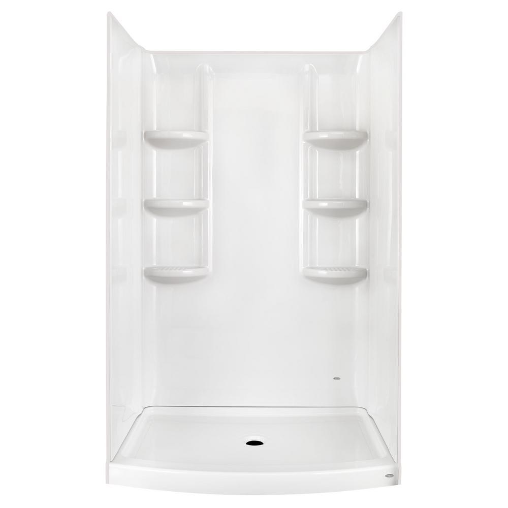 Ovation Curve 30 in. x 48 in. Single Threshold Shower Base in Arctic White - Super Arbor