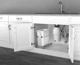 Rev-A-Shelf 20-Quart Plastic Pull-Out Trash Can with Soft-Close Slides