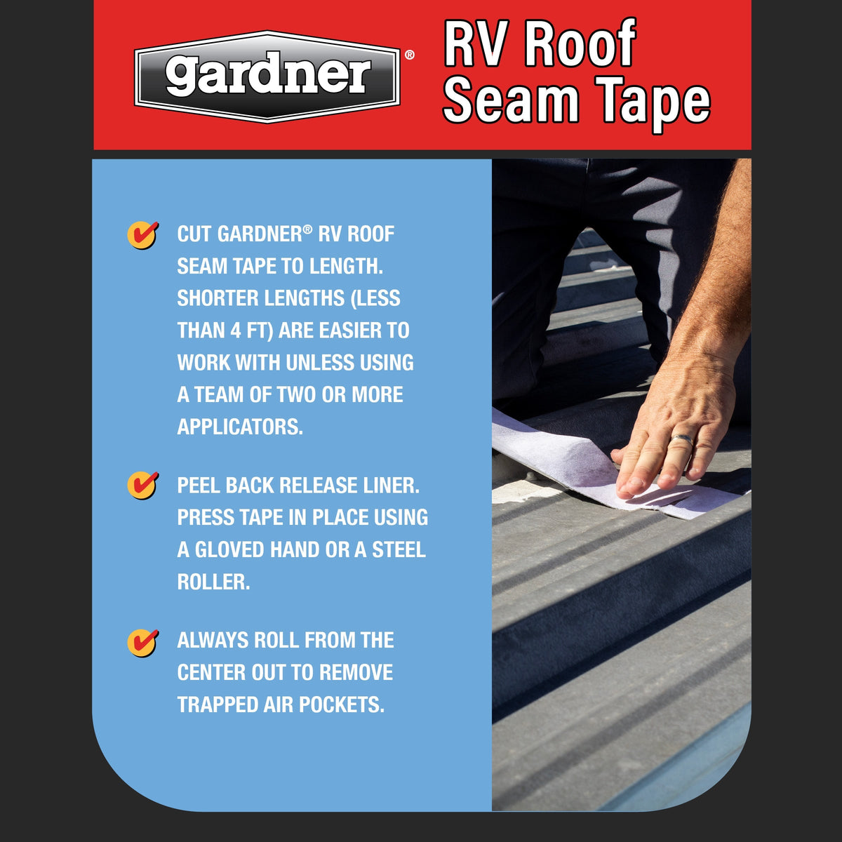 Gardner RV Roof Seam Tape, 4 in x 25 ft Roll