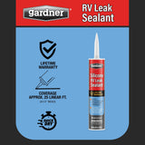 Gardner Silicone RV Leak Sealant, White, 10-oz – Waterproof Roof Sealant