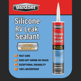 Gardner Silicone RV Leak Sealant, White, 10-oz – Waterproof Roof Sealant