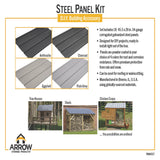 Arrow Steel Panels 2-ft x 4-ft Corrugated Anthracite Galvanized Steel Roof Panel, 8-Pack (PAN4527AN)