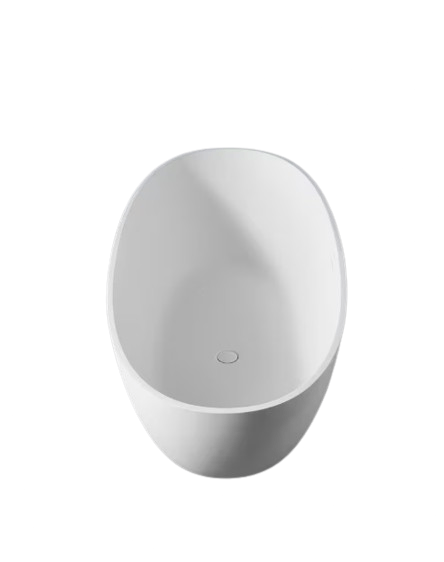 Moray 65 in. x 30 in. Solid Surface Stone Resin Flatbottom Freestanding Double Slipper Soaking Bathtub in Matte White