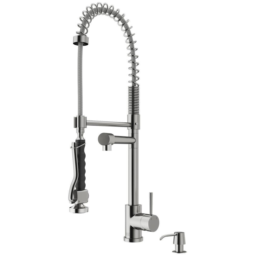 Zurich Single-Handle Pull-Down Sprayer Kitchen Faucet with Soap Dispenser in Matte Black - Super Arbor