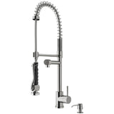 Zurich Single-Handle Pull-Down Sprayer Kitchen Faucet with Soap Dispenser in Matte Black - Super Arbor