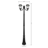 Victorian Bulb Series 2-Head Black Solar Lamp Post with GS Solar LED Light Bulb