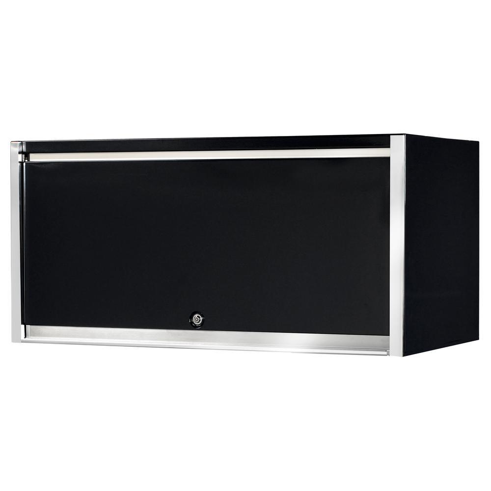 55 in. Power Workstation Professional Hutch with Stainless Steel Shelf and Work Surface in Black - Super Arbor