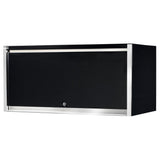 55 in. Power Workstation Professional Hutch with Stainless Steel Shelf and Work Surface in Black - Super Arbor
