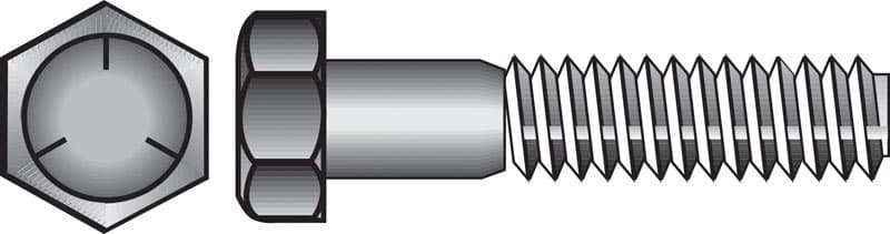 Hillman 1/2 in. Diameter x 4-1/2 in. Length Heat-Treated Zinc Steel Hex Head Cap Screws, 25-Pack