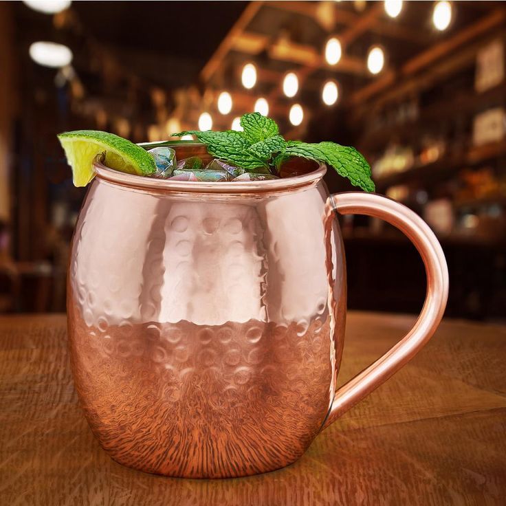 16 oz. Hammered Solid Copper Moscow Mule Mug (Set of 2)