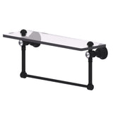 Carolina Crystal Collection 16 in. Glass Shelf with Integrated Towel Bar in Polished Brass - Super Arbor
