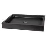 Eden Bath Rectangular Infinity Pool Sink in Lava Stone