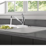 Peerless Chrome 1-Handle Deck-Mount Low-Arc Handle Kitchen Faucet (Deck Plate Included)