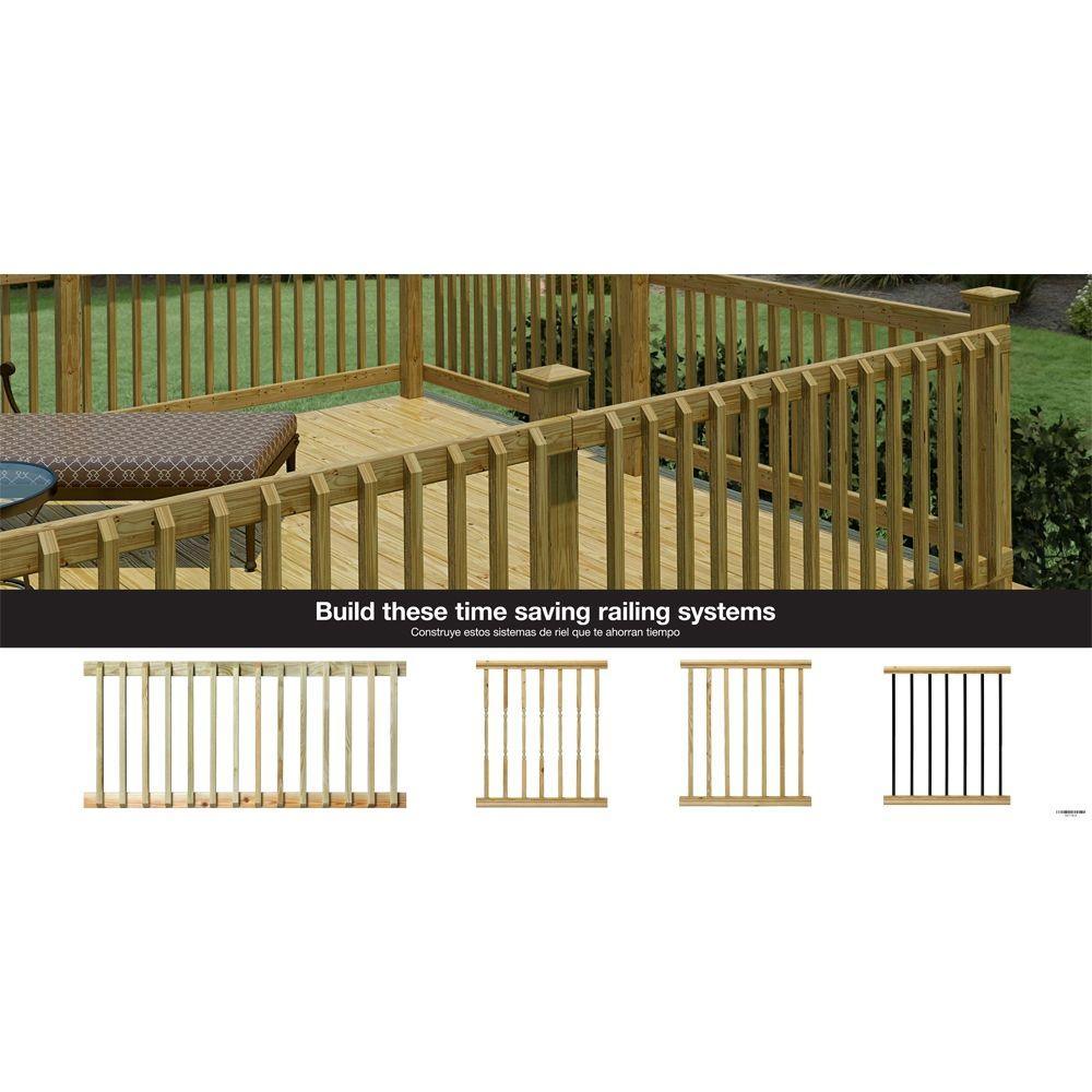 2 in. x 2 in. x 42 in. Wood Pressure-Treated Mitered 1-End B1E Baluster (16-Pack) - Super Arbor