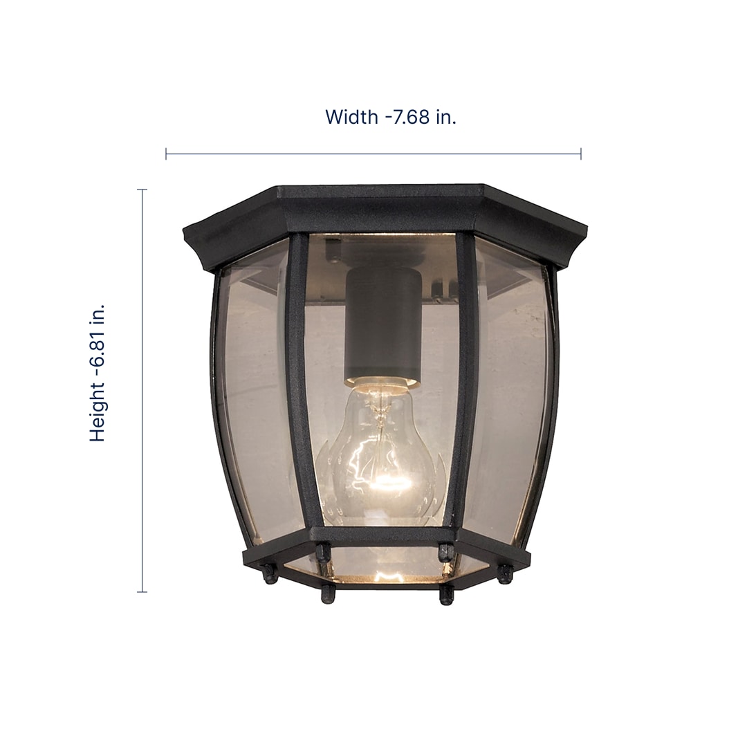 Portfolio 7.68-in W Matte Black Outdoor Flush Mount Light