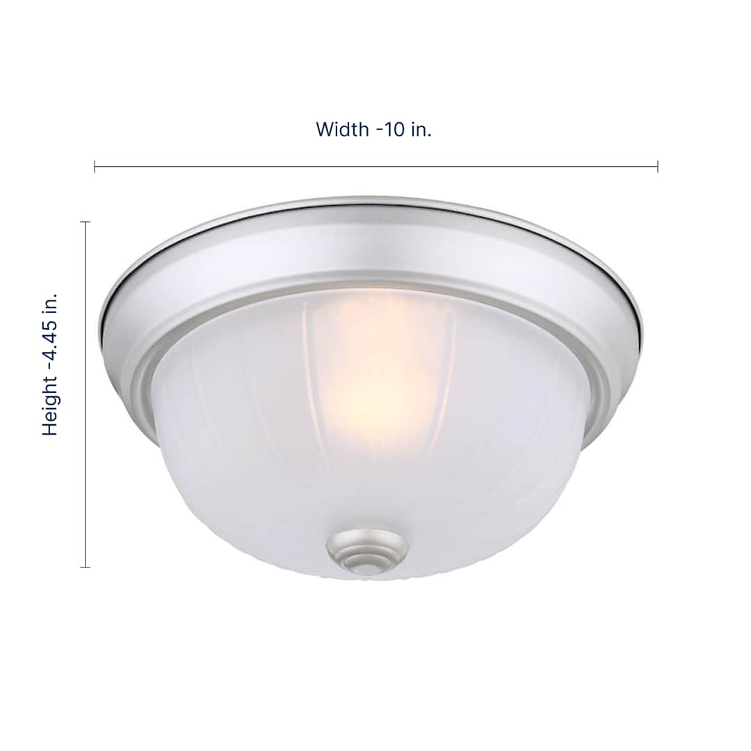 Project Source 6-Pack 10-in Painted Brushed Nickel Traditional Flush Mount Ceiling Light with Frosted Glass