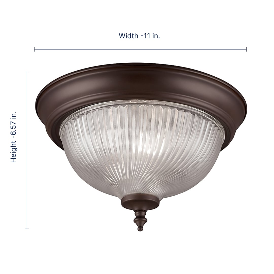 Project Source 11-in Painted Oil-Rubbed Bronze Traditional Flush Mount Light