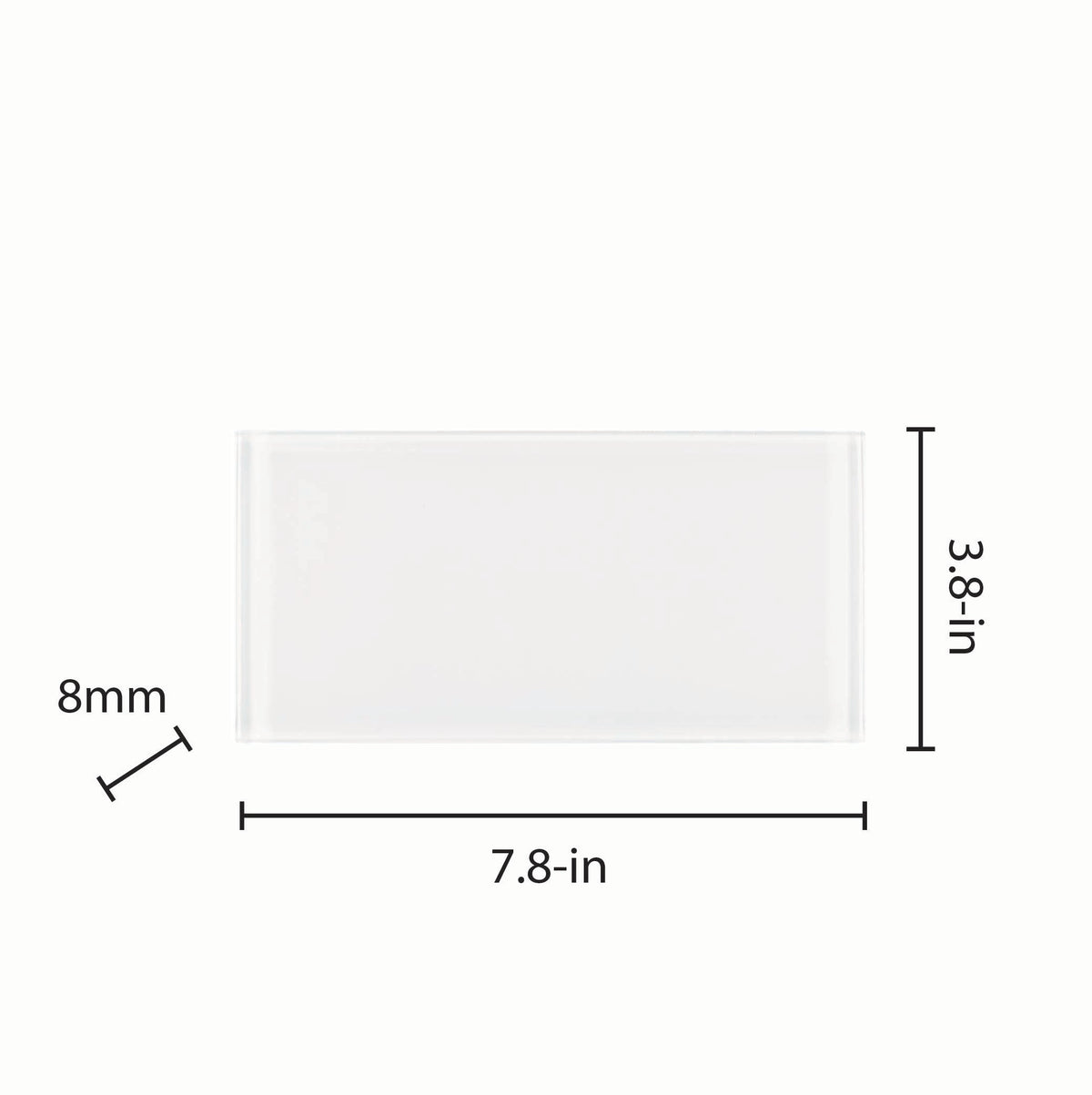 Elida Ceramica 4x8 Super White Glass 4-in x 8-in Glossy Glass Subway Wall Tile