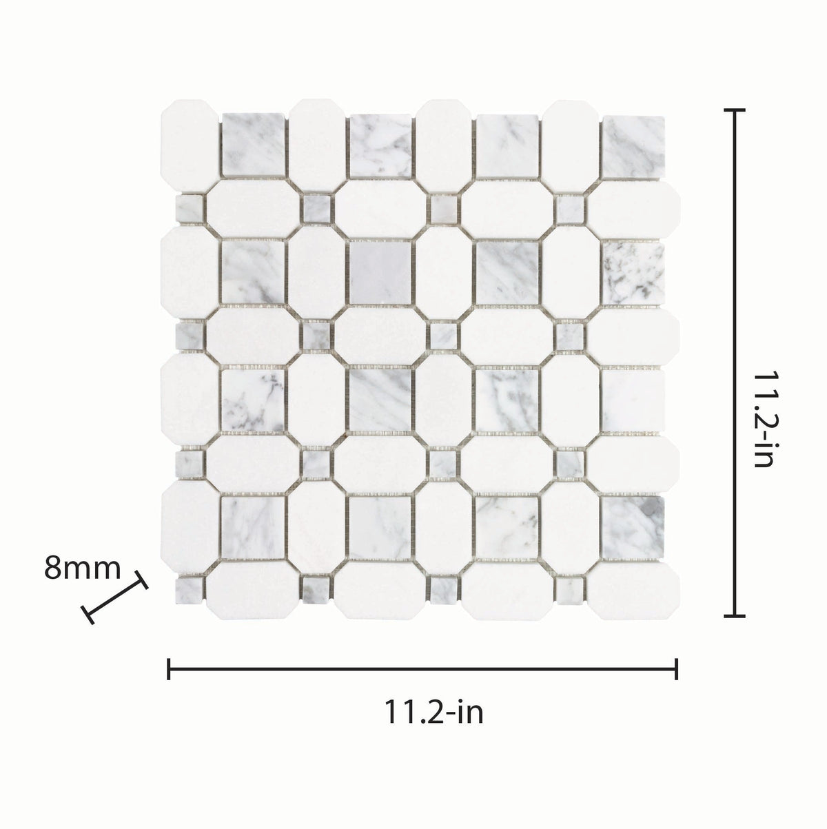 Elida Ceramica Astor Lane Marble 12-in x 12-in Polished Basketweave Mosaic Floor and Wall Tile, 0.88-sq ft per Piece