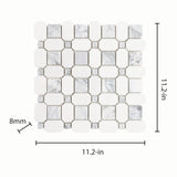 Elida Ceramica Astor Lane Marble 12-in x 12-in Polished Basketweave Mosaic Floor and Wall Tile, 0.88-sq ft per Piece