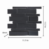 Elida Ceramica Night Reflections 12-in x 12-in Glossy Glass Linear Mosaic Wall Tile (0.95-sq ft)