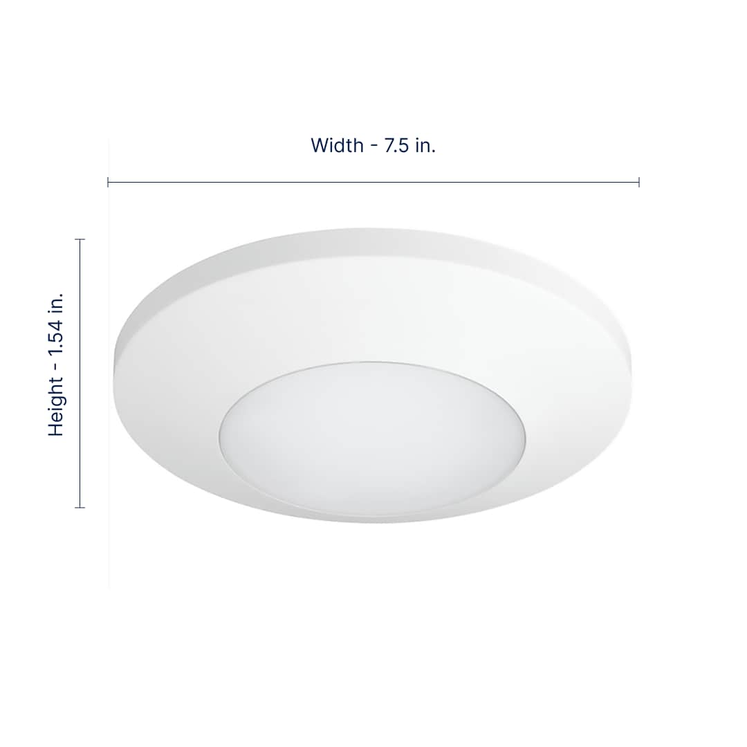 Progress Lighting 7.5-in Matte White Transitional Integrated LED Flush Mount Light, Wet Rated, 3000K