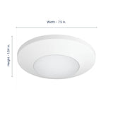 Progress Lighting 7.5-in Matte White Transitional Integrated LED Flush Mount Light, Wet Rated, 3000K