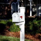 Manchester Steel and Aluminum White Post Mount Mailbox - Super Arbor