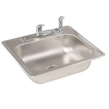 All-in-One Drop-In Stainless Steel 25 in. 4-Hole Single Bowl Kitchen Sink - Super Arbor