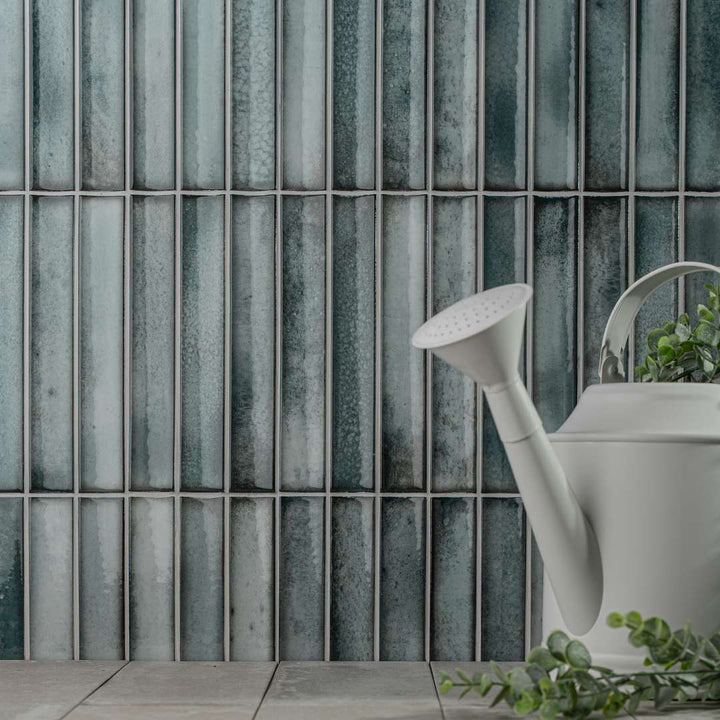 The Tile Life Sakura Fluted Winter Blue 4-1/2-in x 9-in Glossy Porcelain Handcrafted look Wall Tile product image